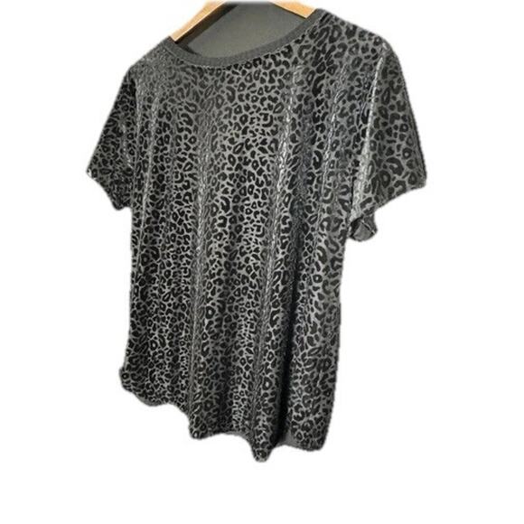Kori Top Women M Black Velevet Burnout Cheetah Leopard Sheer Whimsigoth Fairy - Picture 1 of 5